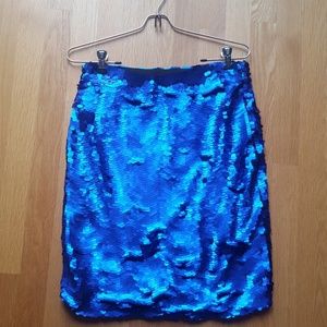Cobalt blue sequin pencil skirt
